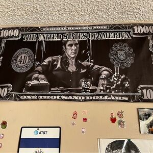 Black and White Dollar Bill Poster